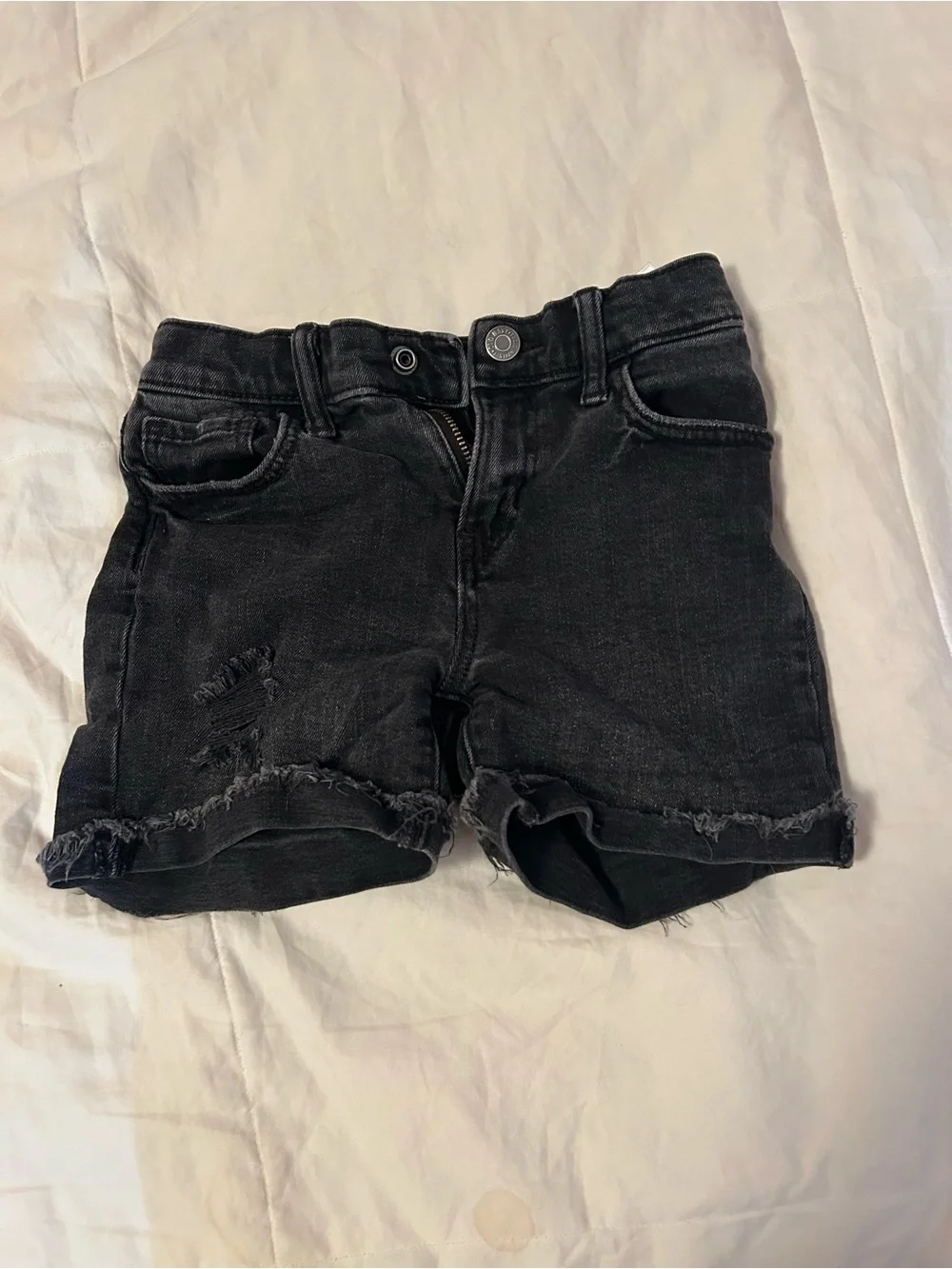 Old Navy Black Denim Frayed Hem Jean Shorts